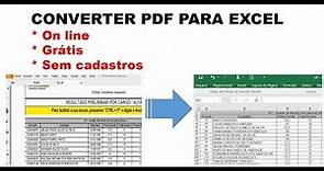 Como converter PDF para EXCEL (grátis, online e sem cadastros)