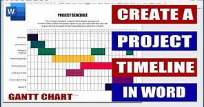 Create a Project Timeline in Word | GANTT CHART