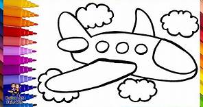 Cómo Dibujar Un Avión ✈️☁️ Dibuja y Colorea Un Avión Arcoiris 🛫🌈 Dibujos Para Niños