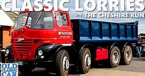 Classic lorries driving The Cheshire Run 2021 ft old trucks from Bedford, Albion, Foden, Leyland etc
