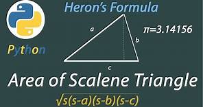 Area of Scalene triangle in python-Python programming