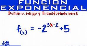 Función exponencial | Dominio, Rango y Transformaciones