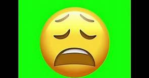 Emoji triste pantalla verde