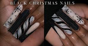 BLACK CHRISTMAS POLYGEL NAILS🖤🎄✨ Polygel Nail Tutorial