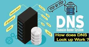 How DNS works - DNS LOOKUP | DNS forward Look up explained STEP BY STEP with EXAMPLES | domain name