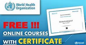 WHO Free online courses with certificate | How to register WHO? | How to download certificate?📜