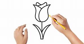 Cómo dibujar un tulipán | Dibujos sencillos