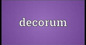 Decorum Meaning