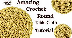 How to Make CROCHET Round Tablecloth||quick & easy||DIY Tutorial & Pattern