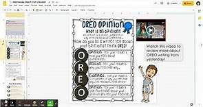 OREO opinion writing graphic organizer