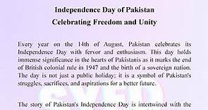 14 August Pakistan Independence Day Essay & Paragraph in English | 14 August Ke Bare Mein Paragraph