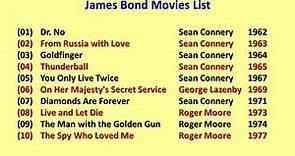 James Bond Movies List