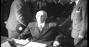 Mohammad Mosaddeq addresses foreign delegates at the United Nations Security Coun...HD Stock Footage