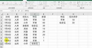 Excel技巧：進銷存管理系統，出庫不能大於現有庫存自動控制