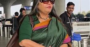 Timeless beauty Shabana Azmi spotted at the airport, radiating elegance in her stunning green saree. #zoomtv #zoompapz #shabanazmi #actress #bollywood | Zoom TV