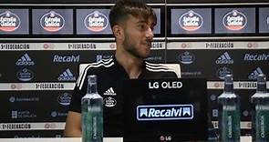 Iker Losada y Lautaro, tras el RC Celta B - Córdoba CF (1-2)