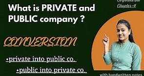 What is private company | Conversion of private company into public company | conversion of company
