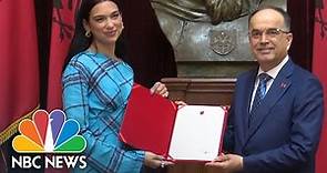 Watch: Singer Dua Lipa Receives Albanian Citizenship