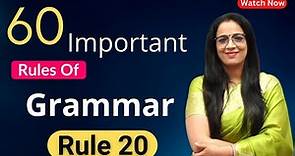 60 Important Rules Of Grammar | Rule - 20 | Basic English Grammar in Hindi | English With Rani Mam