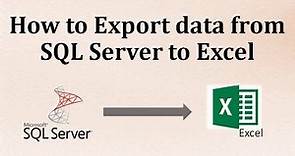 How to export data from SQL server to Excel | Export table records to Excel | SQL DBA