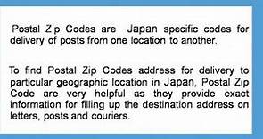 Postal Zip Codes in Japan