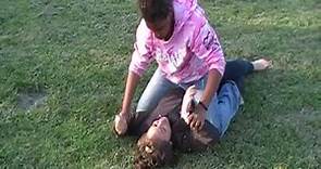 Kaetlin and Lexi Wrestling