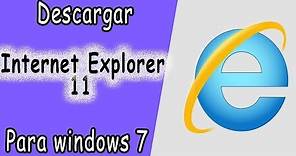 Como Utilizar internet explorer 11 (navegador web) | Windows 7