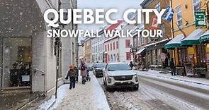 Snowfall Old Quebec City Walking Tour | 4K Winter in Canada