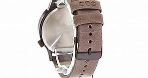 KOMONO Winston Regal Stainless Steel Japanese-Quartz Watch with Leather Strap, Grey, 21 (Model:
