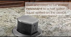 Hubbell Kitchen Countertop Pop Up Outlet Spill Test