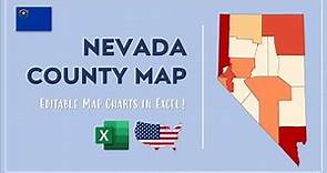 Nevada County Map in Excel - Counties List and Population Map