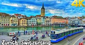 Zurich, Switzerland Walking tour 4K - Incredibly beautiful Swiss city