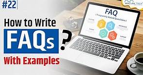 How to Write Impactful FAQs for Website? Frequently Asked Questions (FAQ) Writing Tutorial