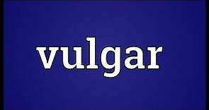Vulgar Meaning