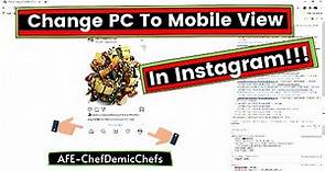 Instagram Mobile View On Your PC/Upload Photos To Instagram/Easy Way/