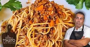 Espaguetis a la boloñesa, la receta original, muy facil y rica.