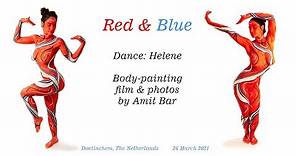 Art Video: Red & Blue body-painting by Amit Bar