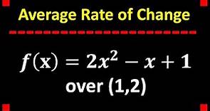 Average Rate of Change Formula and Examples