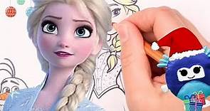 Elsa da Colorare 😍 | Disegni facili per bambini | Disney ❄️ Frozen