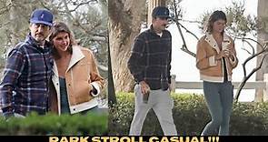 Luke Wilson's Relaxed Park Stroll: Flannel Comfort and Casual Charm with Girlfriend Kendall Yat