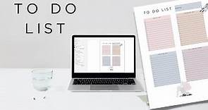 Printable Weekly Planner Spreadsheet Template For To Do List