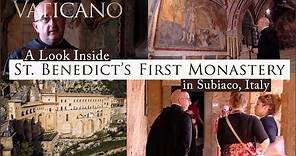 Saint Benedict of Nursia, the first Benedictine monastery of Subiaco and the Holy Rule