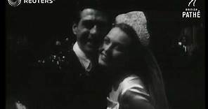 Wedding of actors Hazel Court and Dermot Walsh (1949)