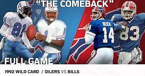 1992 AFC Wild Card: Houston Oilers vs. Buffalo Bills | "The Comeback" | NFL Full Game