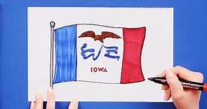 How to draw the Flag of Iowa State, USA