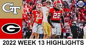 #1 Georgia vs Georgia Tech Highlights | College Football Week 13 | 2022 College Football Highlights