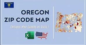 Oregon Zip Code Map in Excel - Zip Codes List and Population Map