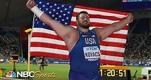 Joe Kovacs walks through winning remarkable shot put World Title by just 1cm | NBC Sports