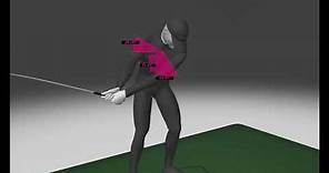 Upper body movement in golf swing (forward bend in detail)