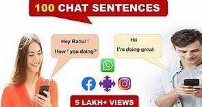 100 Social Media Chat Sentences | Social Media Chatting In English | Chatting In English |